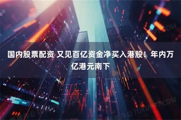 国内股票配资 又见百亿资金净买入港股！年内万亿港元南下