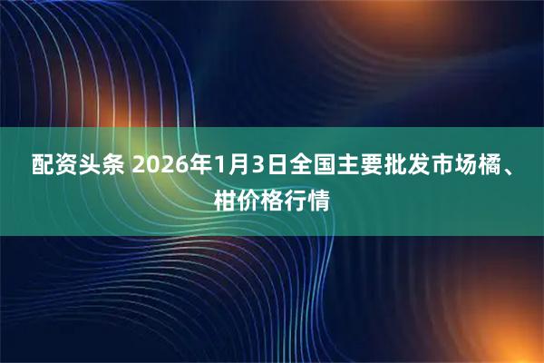 配资头条 2026年1月3日全国主要批发市场橘、柑价格行情
